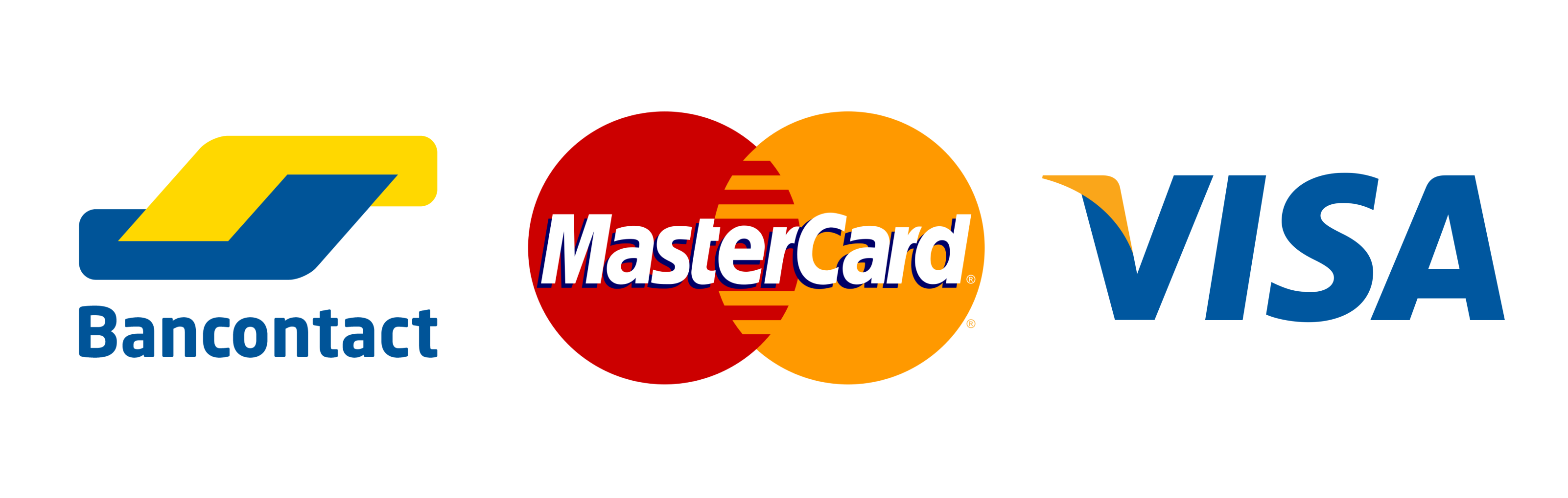 Bancontact, MasterCard, Visa